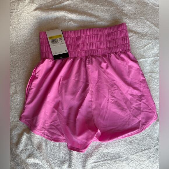 NWT Nike Dri-Fit High Rise Shorts Hot Pink - Picture 2 of 3